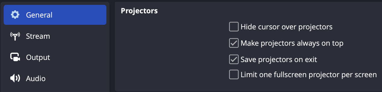Obs windowed projector settings.png